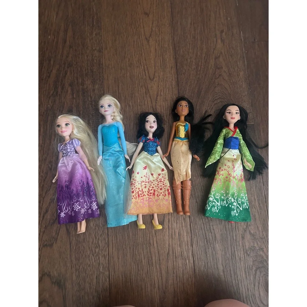 Disney Princess Doll Lot Rapunzel Elsa Snow White Pocahontas Mulan 11 Inch 5pc
